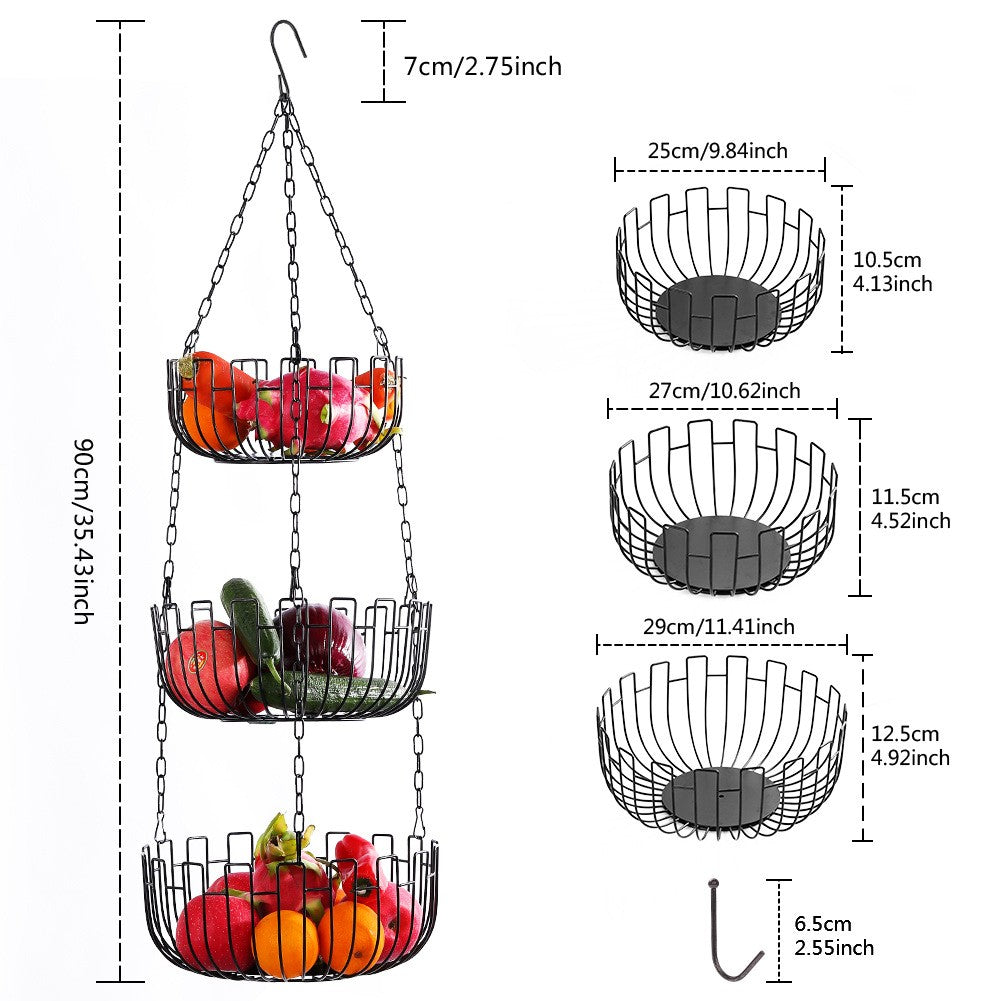 001-ZJD-SB1 3-Layer Hanging Basket Potted Plant Vegetable Fruit Basket (BPA-free, No FDA Certificate) 001-ZJD-SB1 3-Layer Hanging Basket Potted Plant Vegetable Fruit Basket (BPA-free, No FDA Certificate)